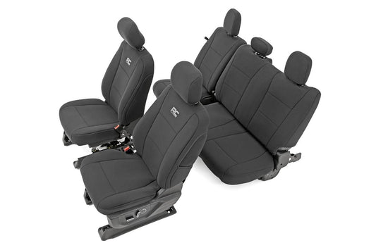 Rough Country Seat Covers | FR Bucket and RR Bench | Ford F-150/Lightning/F-250/F-350 (15-23)
