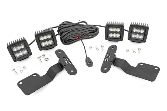 Rough Country LED Light Kit | Ditch Mount | Dual 2" Black Pairs | Spot | Subaru Forester (14-18)