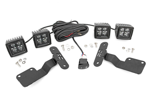 Rough Country LED Light Kit | Ditch Mount | Dual 2" Black Pairs | White DRL | Subaru Forester (14-18)