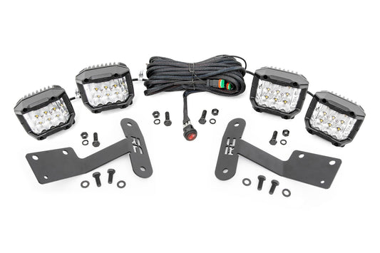 Rough Country LED Light Kit | Ditch Mount | 3" OSRAM | Wide | Toyota Tundra (14-21)