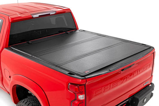 Rough Country Hard Tri-Fold Flip Up Bed Cover | 5'10" Bed | Chevy/GMC 1500 (19-24)