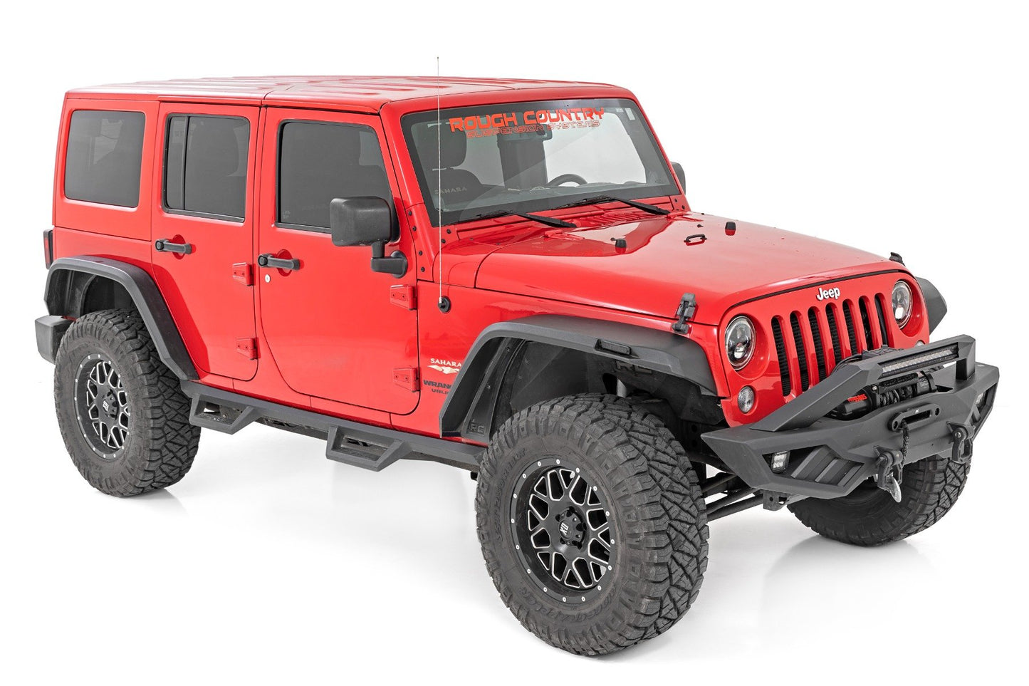 Rough Country High Clearance LED Flat Fender Flare Kit | UV Treated | Jeep Wrangler JK (07-18)