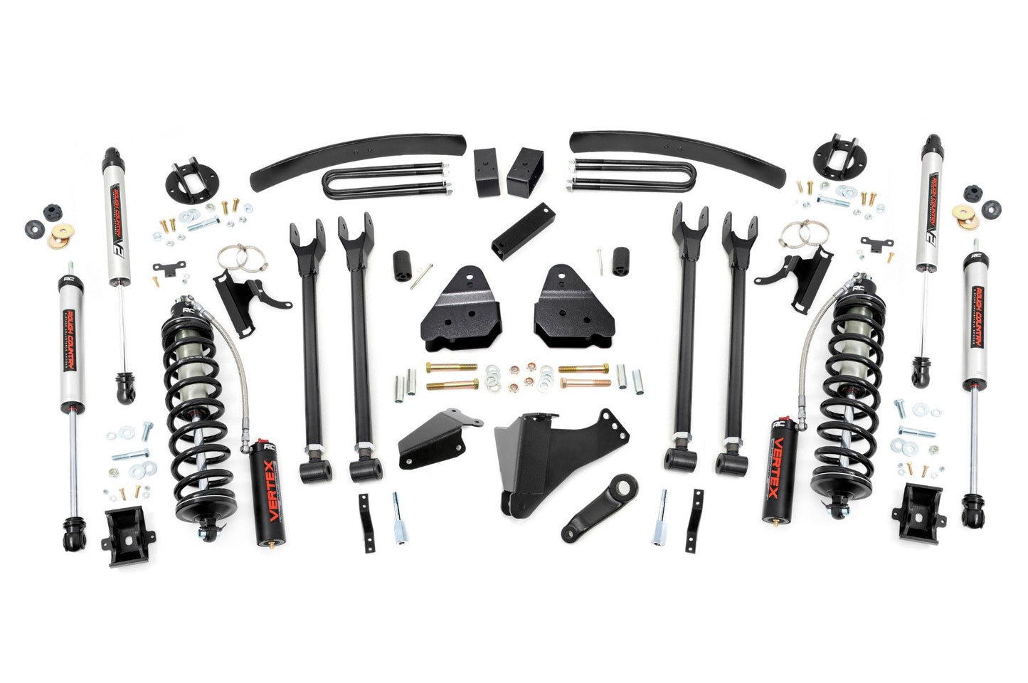 Rough Country 6 Inch Lift Kit | Gas | 4 Link | OVLD | C/O V2 | Ford F-250/F-350 Super Duty (05-07)