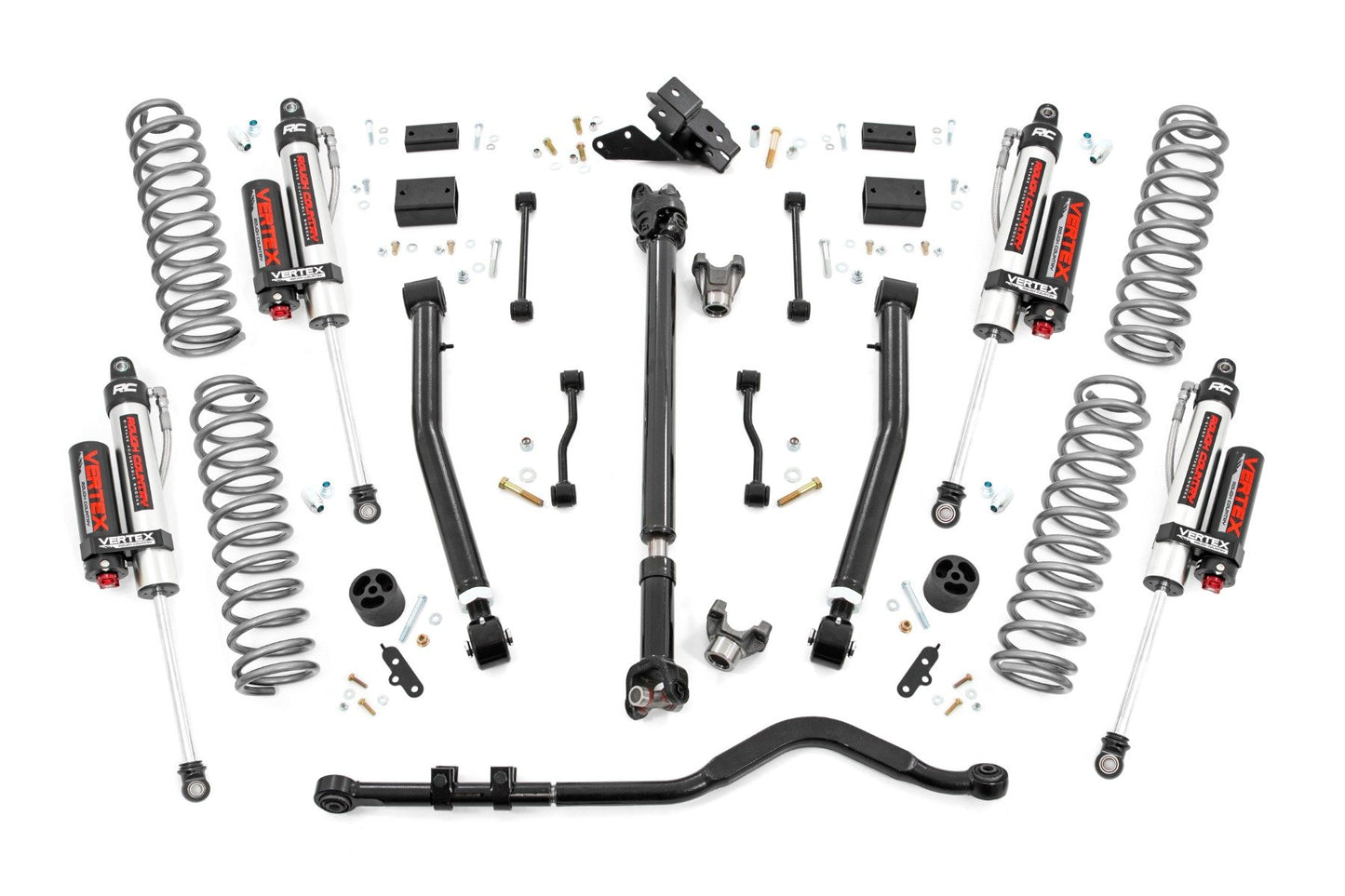 Rough Country 3.5 Inch Lift Kit | Adj LCA | FR D/S | Vertex | Jeep Wrangler Unlimited (2024)