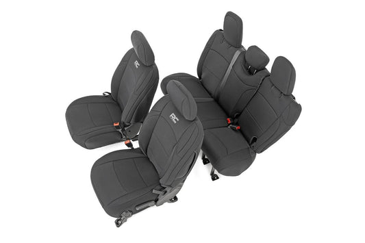 Rough Country Seat Covers | Front and Rear | Jeep Wrangler Unlimited 4WD (2018-2024)