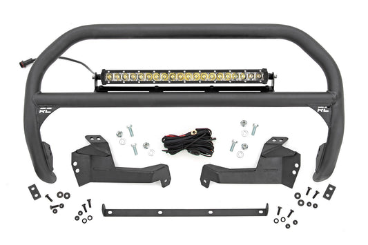 Rough Country Nudge Bar | 20 Inch Chrome Single Row LED | Ford Bronco Sport 4WD (2021-2024)