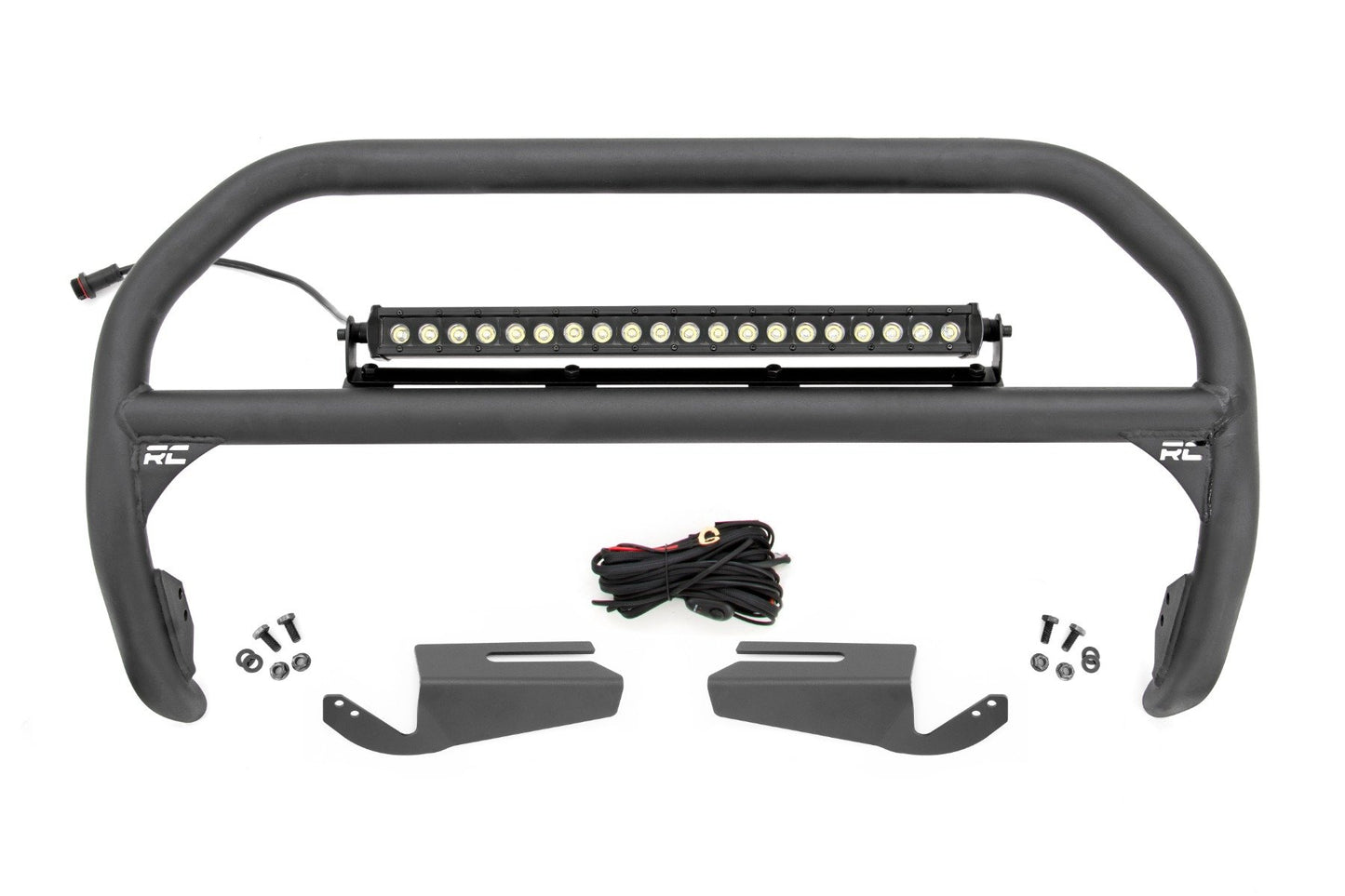 Rough Country Nudge Bar | 20 Inch Black Single Row LED | OE Modular Steel | | Ford Bronco (21-24)