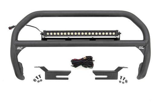 Rough Country Nudge Bar | 20 Inch BLK DRL Single Row LED | Ford Bronco 4WD (2021-2024)