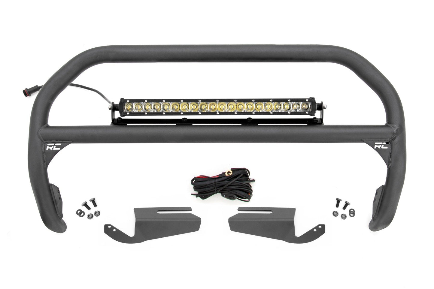 Rough Country Nudge Bar | 20 Inch Chrome Single Row LED | OE Modular Steel | Ford Bronco (21-24)