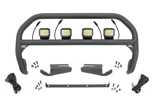 Rough Country Nudge Bar | 3 Inch Wide Angle Led (x4) | Oe Modular Steel | Ford Bronco (21-24)