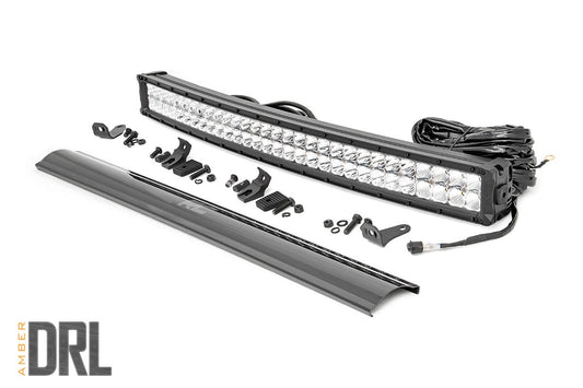 Rough Country 30 Inch Chrome Series LED Light Bar | Curved | Dual Row | Cool White DRL