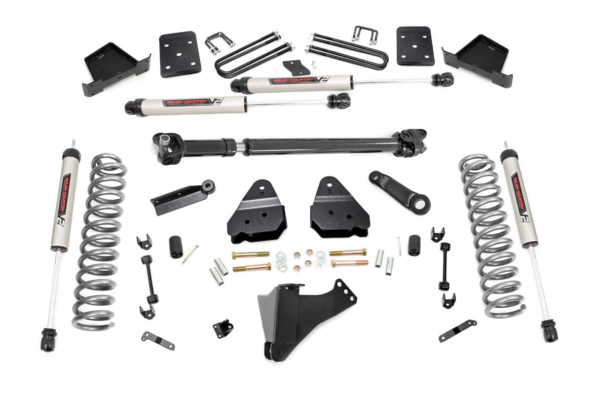 Rough Country 6 Inch Lift Kit | Diesel | No OVLD | FR D/S | V2 | Ford F-250/F-350 Super Duty (17-22)