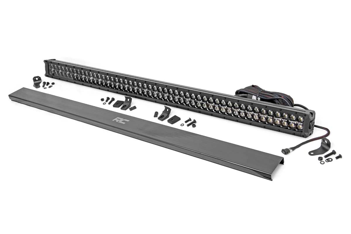 Rough Country 50 Inch Black Series LED Light Bar | Dual Row | Amber DRL