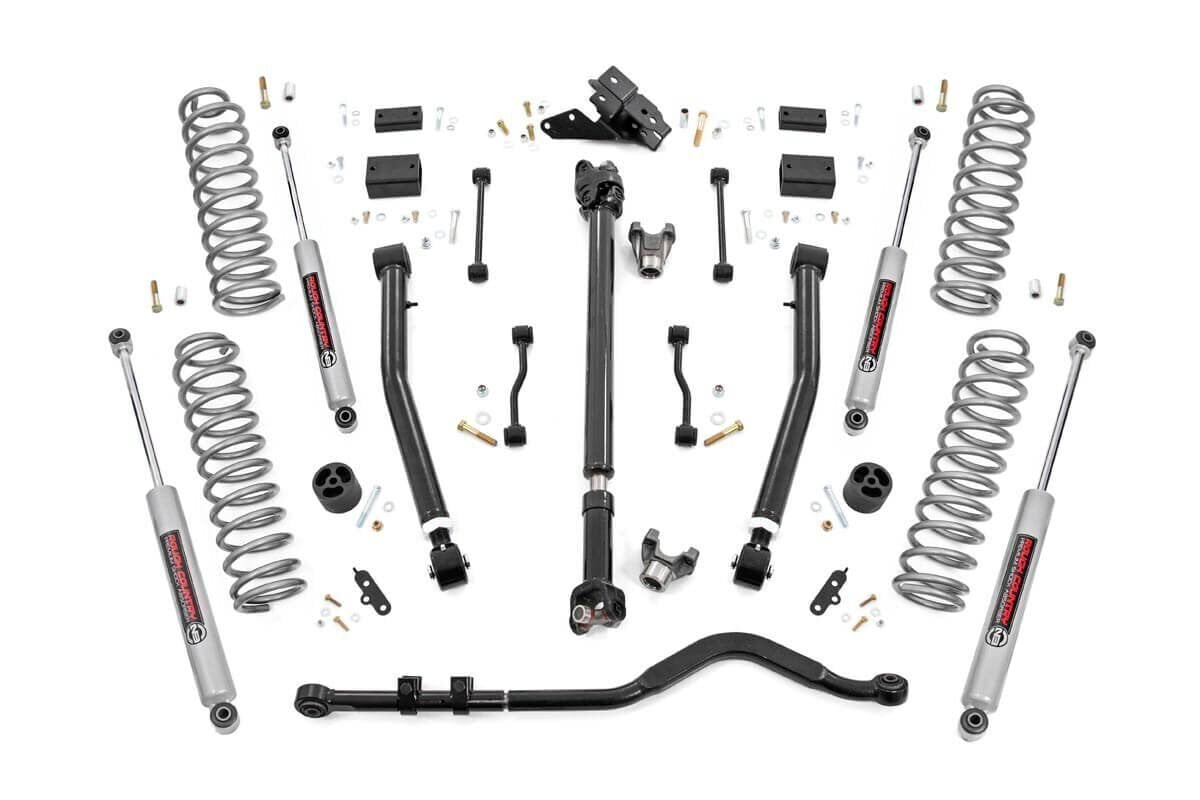 Rough Country 3.5 Inch Lift Kit | Adj LCA | FR D/S | Jeep Wrangler JL Rubicon 4WD (18-23)