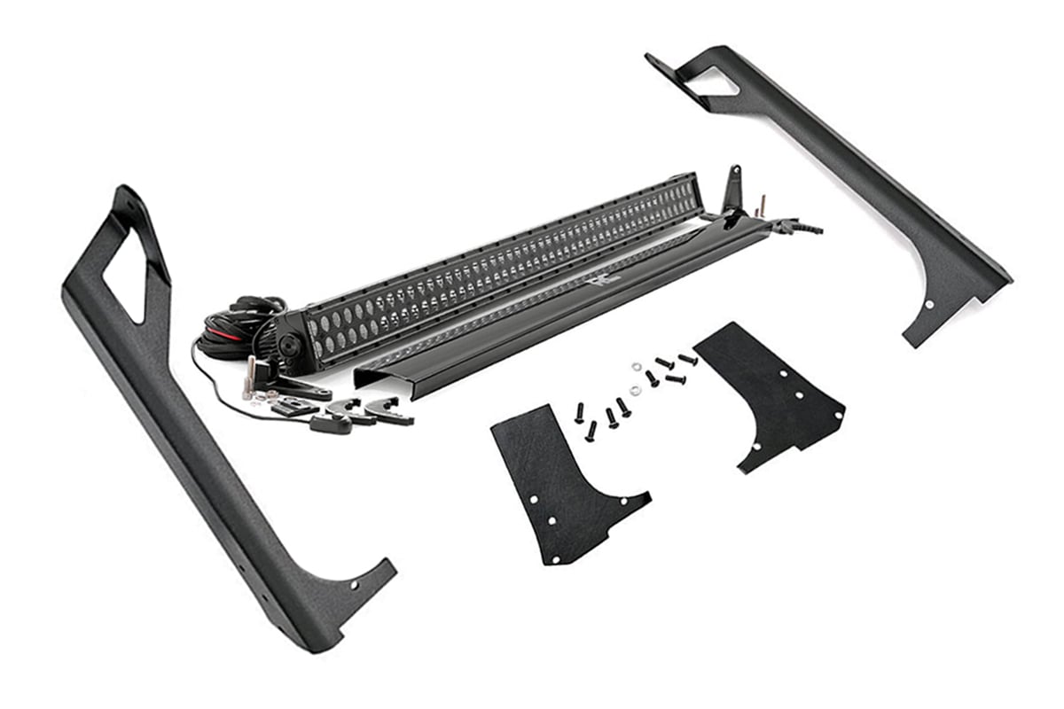 Rough Country LED Light Kit | Windshield Mount | 50" Black Dual Row | Jeep Wrangler TJ (97-06)
