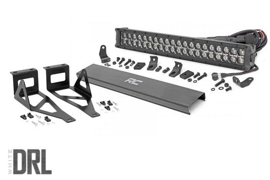 Rough Country LED Light Kit | Bumper Mount | 2" Black Dual Row | White DRL | Ford F-250/F-350 Super Duty (05-07)