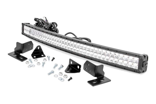 Rough Country LED Light Kit | Bumper Mount | 40" Chrome Dual Row | White DRL | Ford F-250 Super Duty (11-16)
