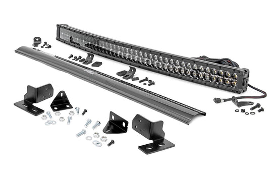 Rough Country LED Light Kit | Bumper Mount | 40" Black Dual Row | White DRL | Ford F-250 Super Duty (11-16)