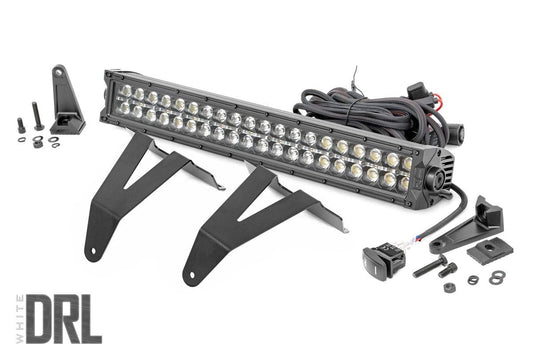 Rough Country LED Light Kit | Bumper Mount | 20" Black Dual Row | White DRL | Ram 1500 (19-24)