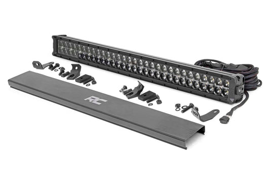 Rough Country 30 Inch Black Series LED Light Bar | Dual Row | Cool White DRL