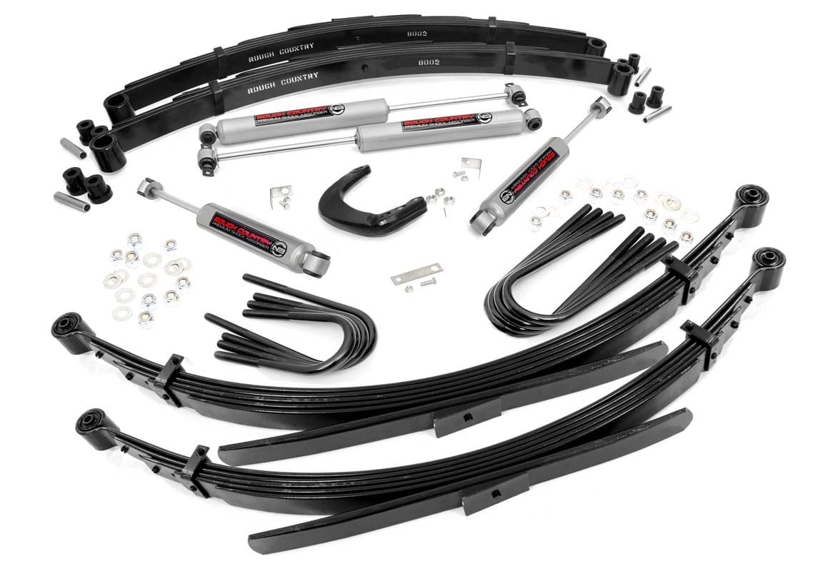 Rough Country 4 Inch Lift Kit | 52 Inch RR Springs | Chevy/GMC 3/4-Ton Suburban/C25/K25 Truck (77-87)