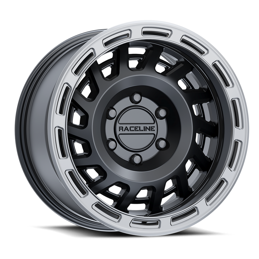 Raceline 957BS Halo Black Silver Ring Wheel 17x8.5 6x139.7 +0mm (957BS-78560-00)