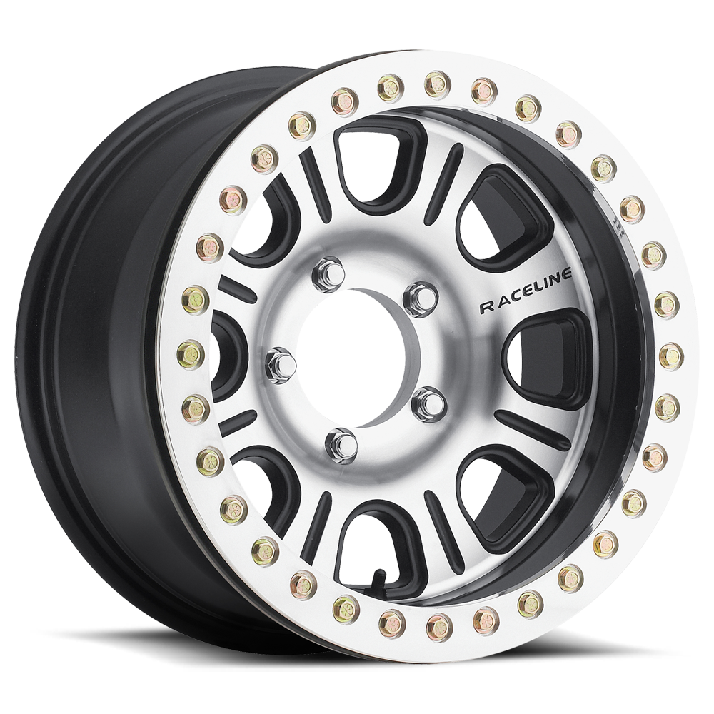 Raceline RT232 Monster Beadlock Black Machined Face Wheel 17x8.5 5x5.5 0mm/4.75"BS (RT232-78555-00)