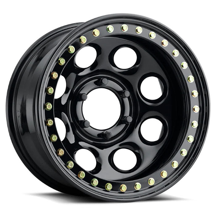 Raceline RT81 Rock 8 Beadlock Black Wheel 16x8 6x5.5 -19mm/3.75"BS (RT8168060)