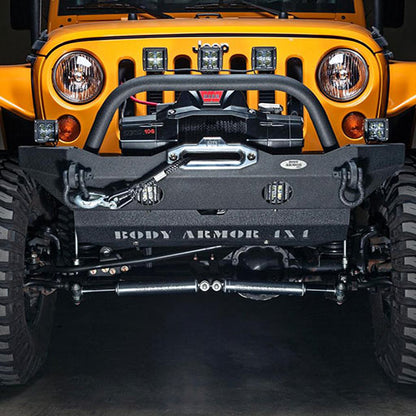 Body Armor 4x4 Front Winch Bumper Mid-Stubby for 2007-2018 Jeep Wrangler JK