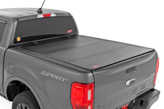 Rough Country Hard Tri-Fold Flip Up Bed Cover | 6' Bed | Ford Ranger 2WD/4WD (2019-2024)