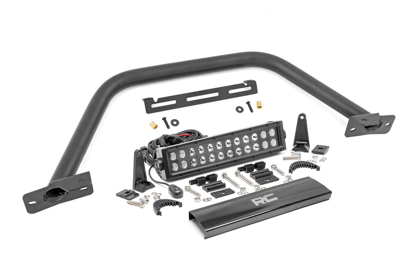 Rough Country Safari Bar | 12" LED Light Bar | Black | Dual Row | OE Modular Steel | Ford Bronco (21-24)