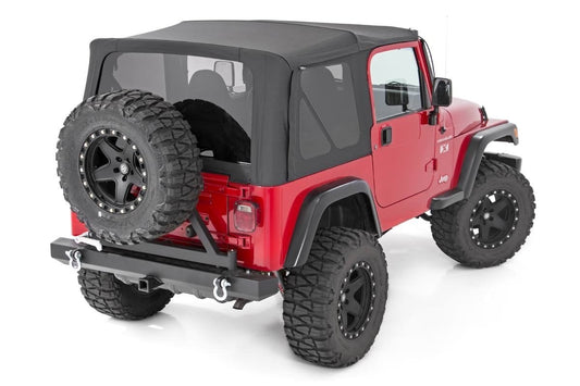 Rough Country Soft Top | Replacement | Black | Half Doors | Jeep Wrangler YJ 4WD (87-95)