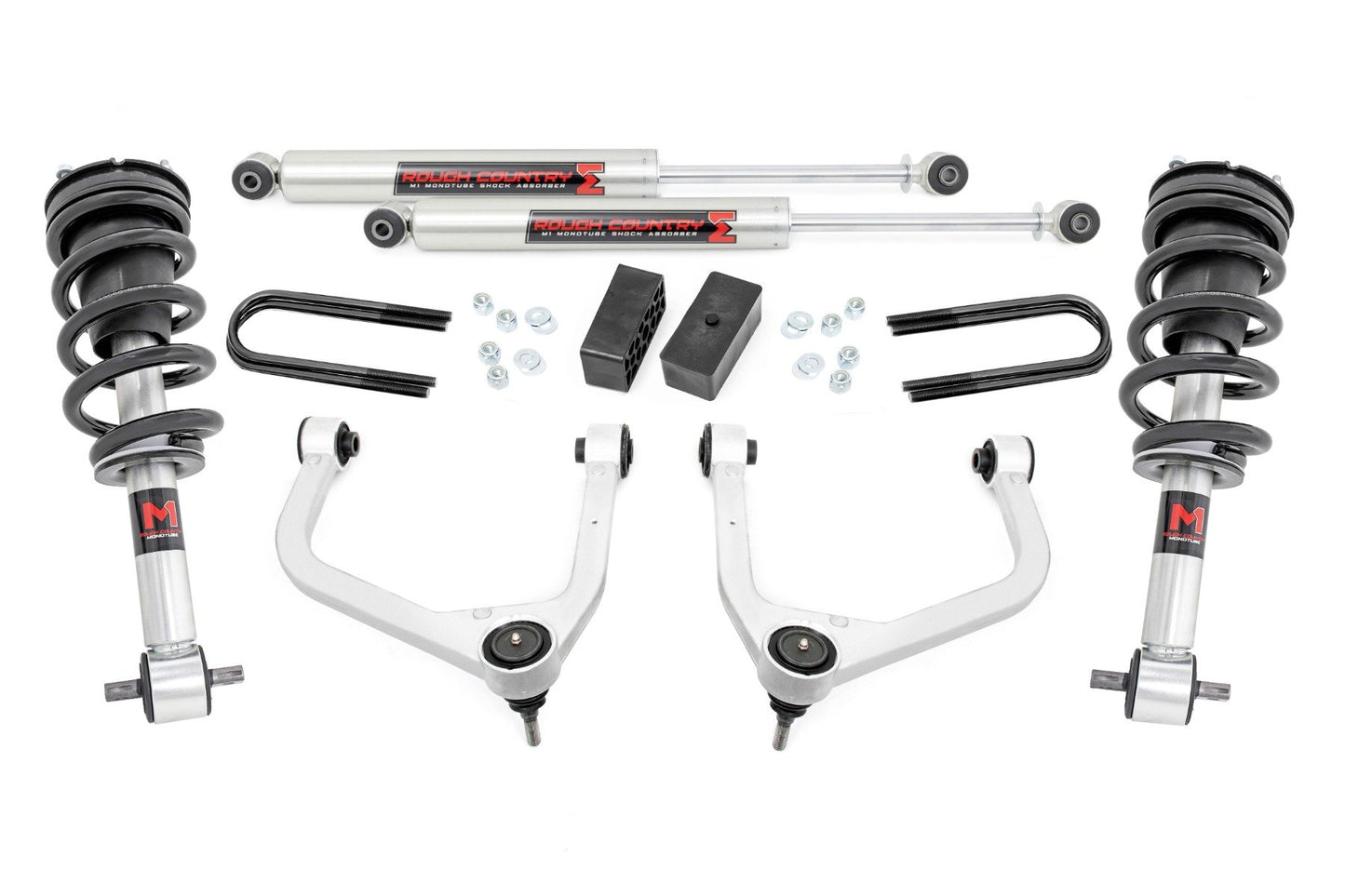 Rough Country 3.5 Inch Lift Kit | Mono Leaf Rear | M1 Struts/M1 | GMC Sierra 1500 (19-24)