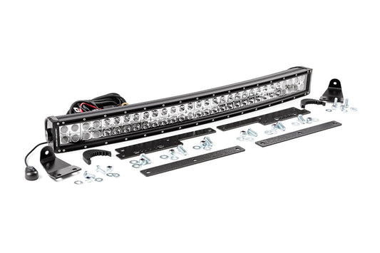 Rough Country LED Light Kit | Behind Grille Mount | 30" Black Dual Row | White DRL | Chevy Silverado 1500 (14-15)
