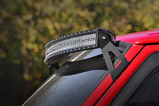 Rough Country LED Light Kit | Windshield Mount | 50" Chrome Dual Row | Jeep Cherokee XJ (84-01)
