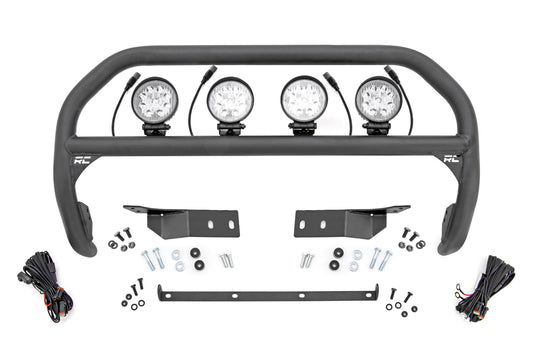 Rough Country Nudge Bar | 4 Inch Round Led (x4) | Toyota Tundra 2WD/4WD (2007-2021)