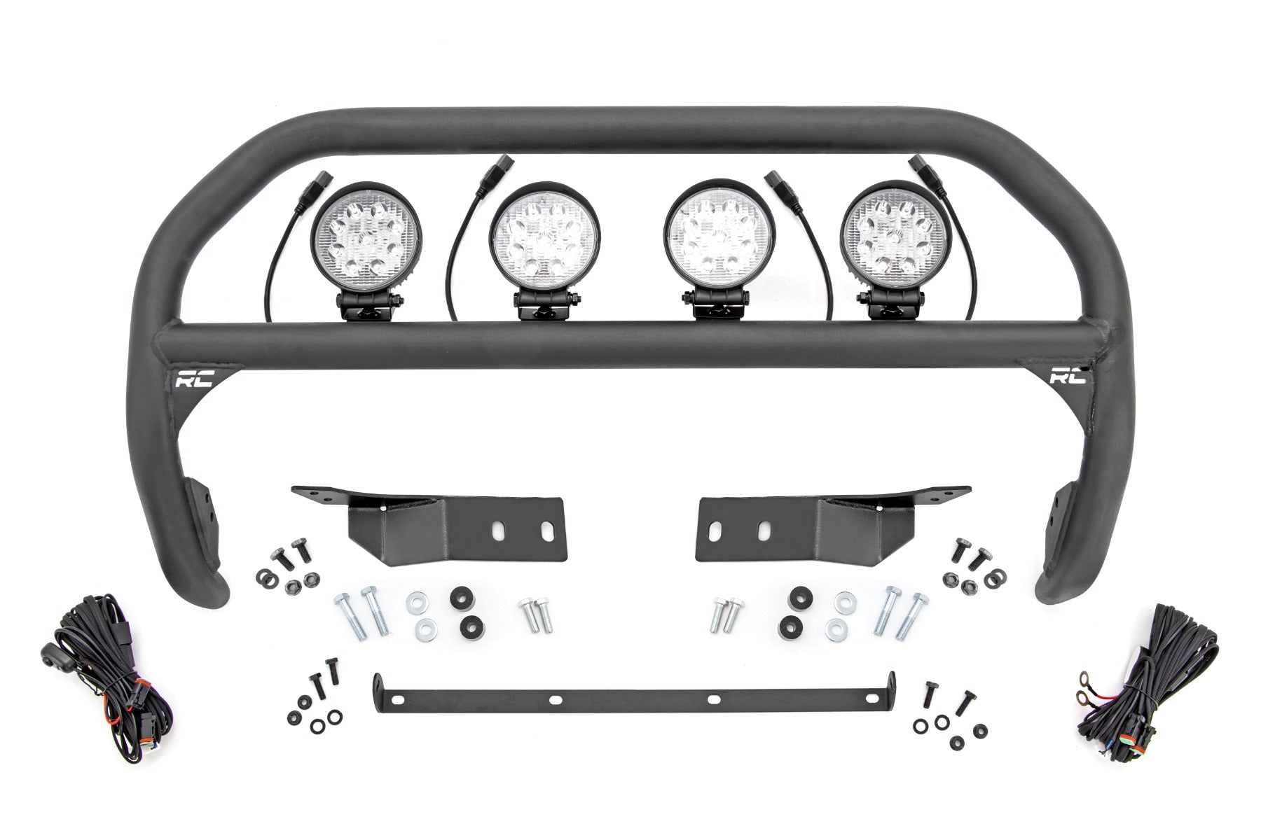 Rough Country Nudge Bar | 4 Inch Round Led (x4) | Toyota Tundra 2WD/4WD (2007-2021)
