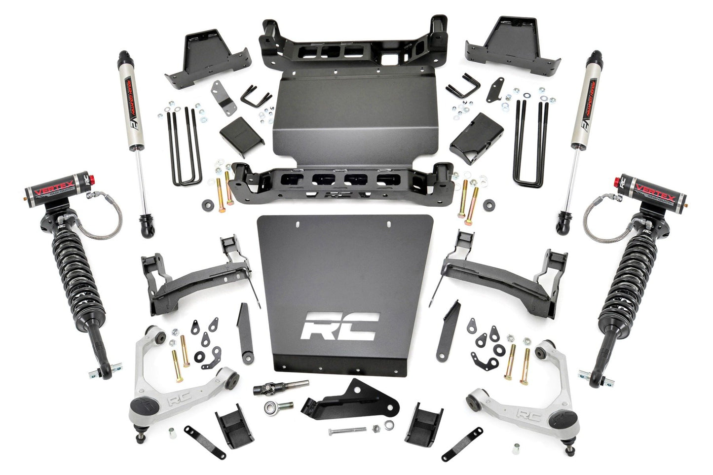 Rough Country 7 Inch Stamped Steel LCA Lift Kit | Forged UCA | Bracket | Vertex/V2 Shks | Chevy/GMC 1500 (16-18)