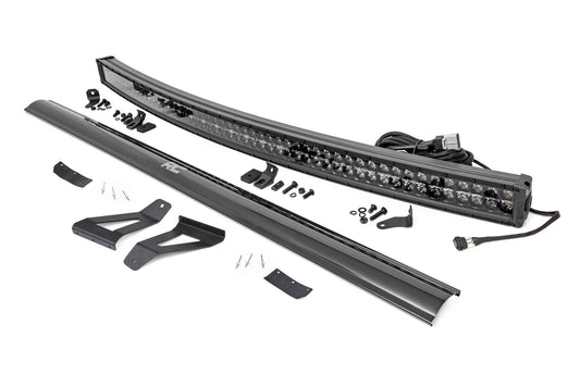 Rough Country LED Light Kit | Windshield Mount | 50" BLK Dual Row | White DRL | Jeep Cherokee XJ (84-01)