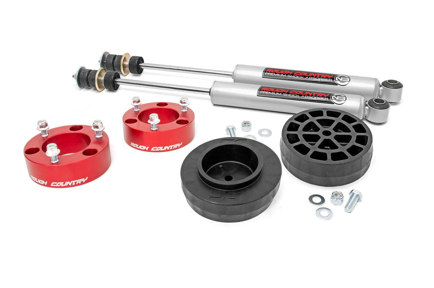 Rough Country 3 Inch Lift Kit | Red Spacers | Toyota 4Runner (03-09)/FJ Cruiser (07-14) 