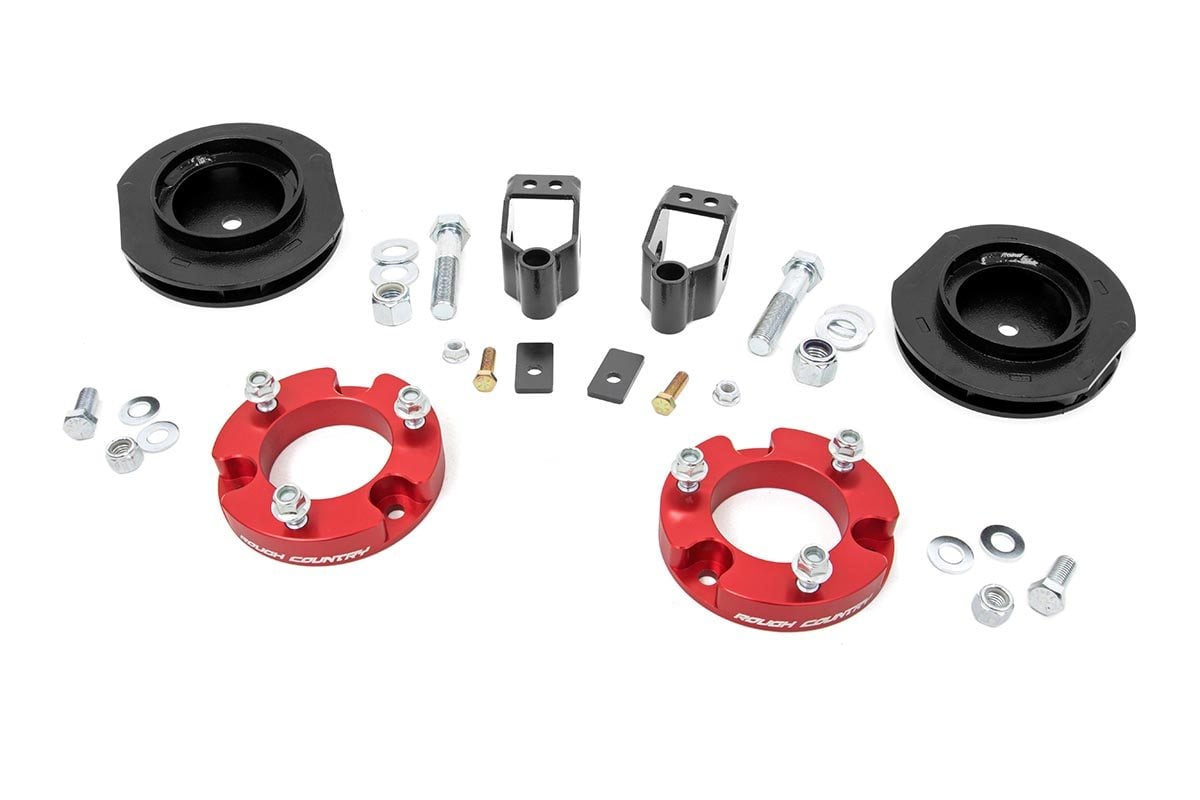 Rough Country 2 Inch Lift Kit | X-REAS | Red Spacers | Toyota 4Runner 2WD/4WD (2010-2024)