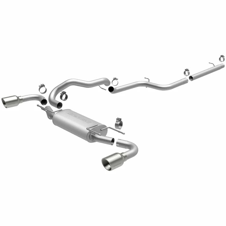 MagnaFlow 10-12 Mazda 3 L4 2.5L Hatchback Split Rear Exit Stainless Cat Back Performance Exhaust (15146)