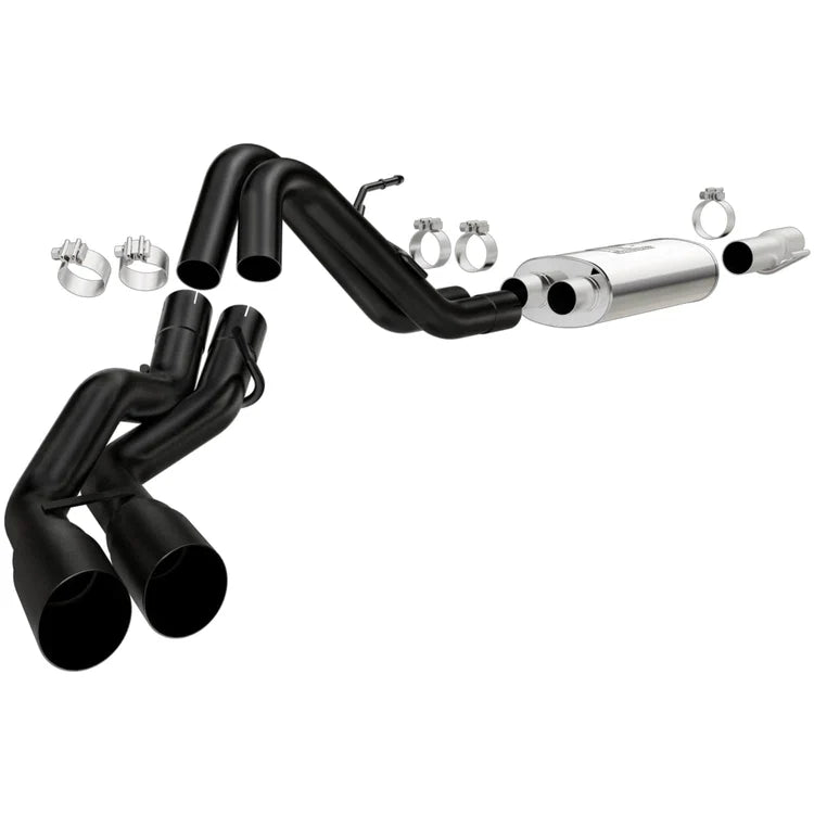 MagnaFlow SYS Cat-Back 10-14 Ford Raptor 6.2L V8 2.5/3in Black Dual Same Side Exit Rear 3.5 Tips (15366)