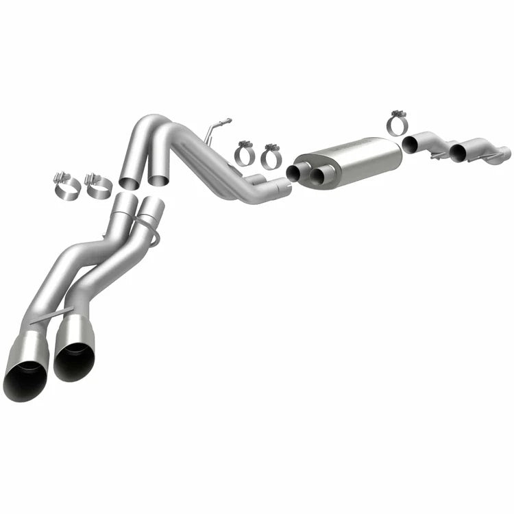 MagnaFlow 11 Ford F-150 3.7L/5.0L/6.2L SS Catback Exhaust Dual Same Side Exit w/ 3.5in SS Tips (15461)