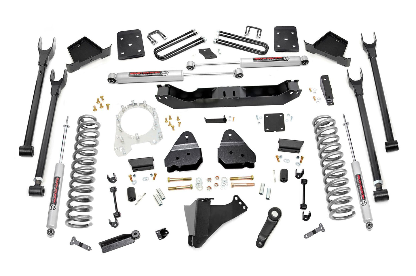 Rough Country 6 Inch Lift Kit | Diesel | 4-Link | No OVLD | Ford F-250/F-350 Super Duty (17-22)