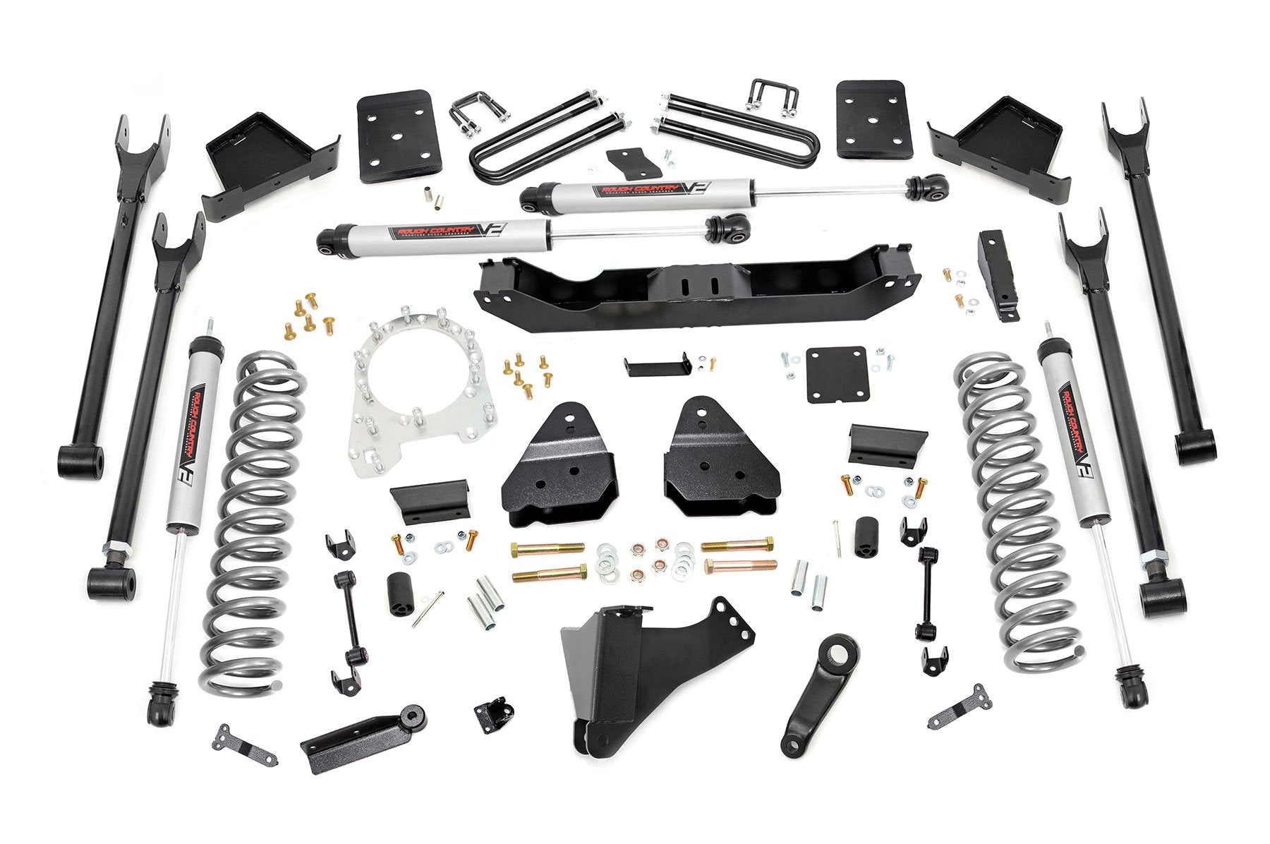 Rough Country 6 Inch Lift Kit | 4-Link | OVLD | V2 | Ford F-250/F-350 Super Duty 4WD (17-22)