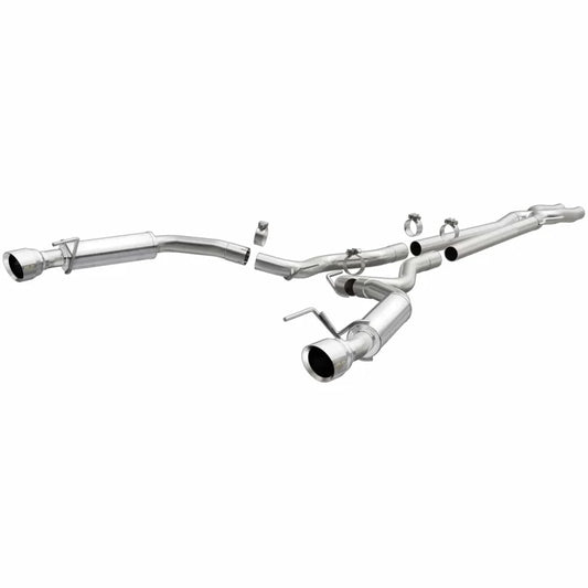 MagnaFlow Cat Back, SS, 2.5in, Competition, Dual Split Polished 4.5in Tips 2015 Ford Mustang V6 3.7L (19099)