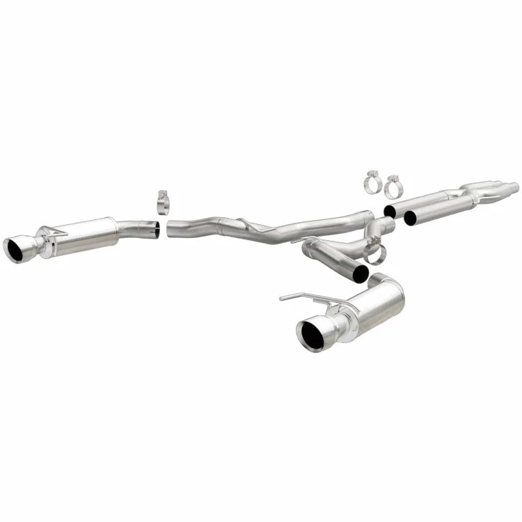 MagnaFlow Cat Back, SS, 3in, Competition, Dual Split Polished 4.5in Tips 2015 Ford Mustang GT V8 5.0 (19101)