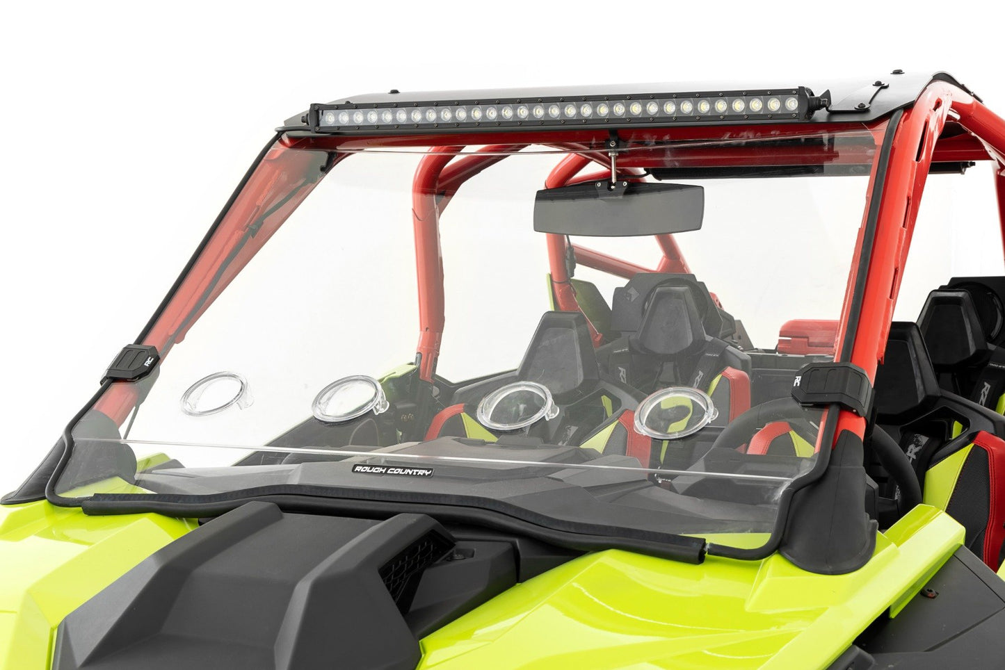 Rough Country Vented Full Windshield | Scratch Resistant | Polaris RZR Turbo R