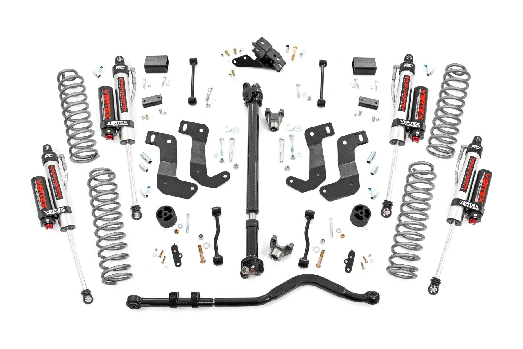 Rough Country 3.5 Inch Lift Kit | C/A Drop | FR D/S | Vertex | Jeep Wrangler Unlimited Rubicon (18-23)